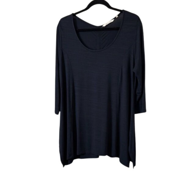 Soft Surroundings Tops - Soft Surroundings Blue 3/4" Sleeve Lagenlook Top Size L